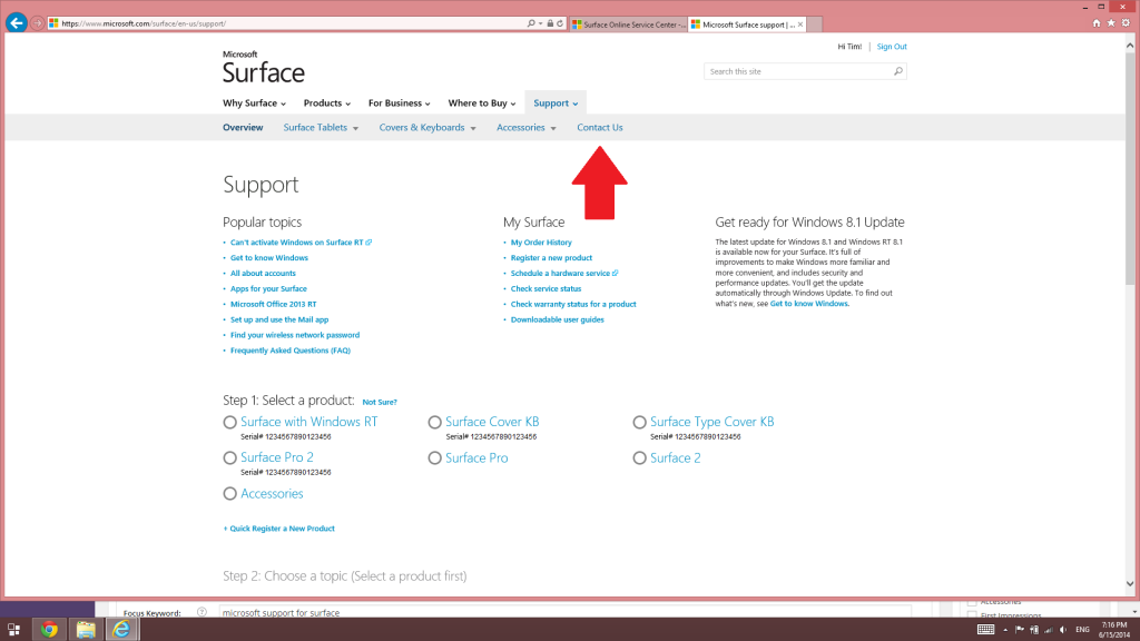 How to get Microsoft support for Surface tablet hardware-Contact us