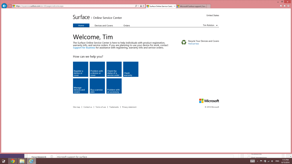 How to get Microsoft support for Surface tablet hardware-Online Support Center