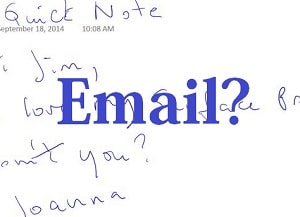handwritten email